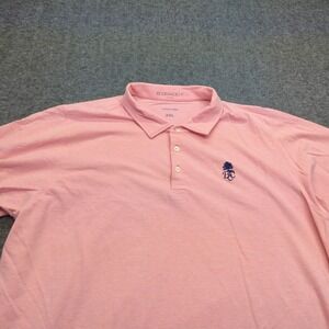 B Draddy Shirt Mens 2XL Pink Striped Polo Stretch Brentwood Country Club
